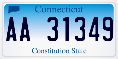 CT license plate AA31349