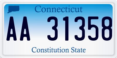 CT license plate AA31358