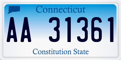 CT license plate AA31361