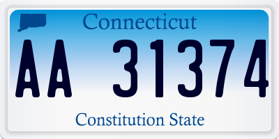 CT license plate AA31374