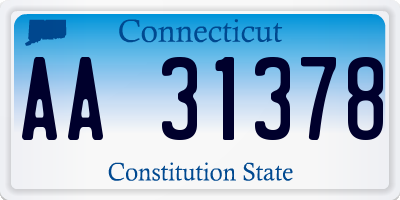 CT license plate AA31378