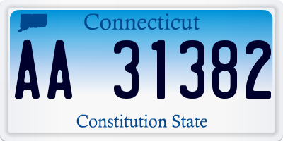 CT license plate AA31382
