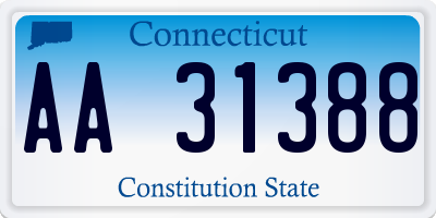 CT license plate AA31388
