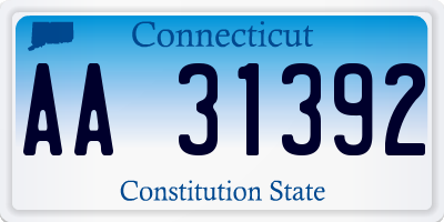 CT license plate AA31392