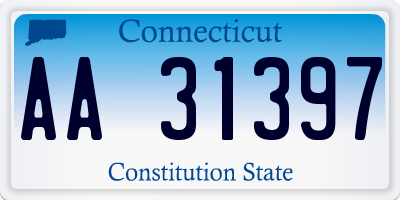 CT license plate AA31397