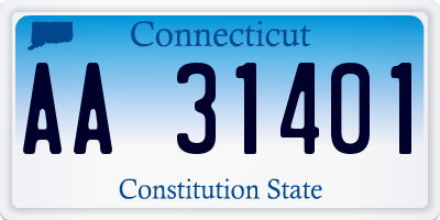 CT license plate AA31401