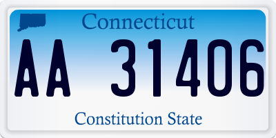 CT license plate AA31406