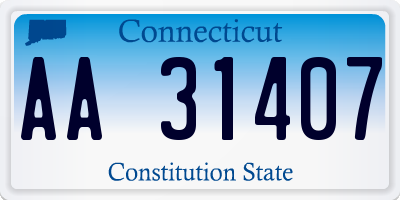 CT license plate AA31407