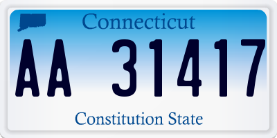 CT license plate AA31417