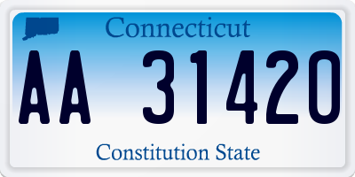 CT license plate AA31420