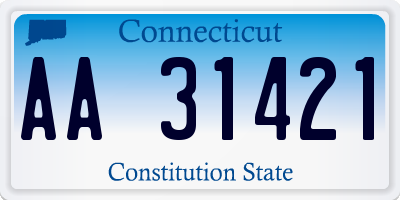 CT license plate AA31421