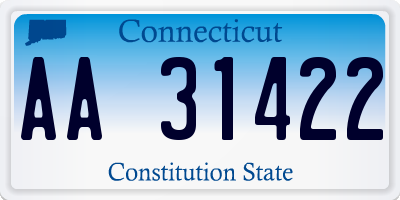 CT license plate AA31422