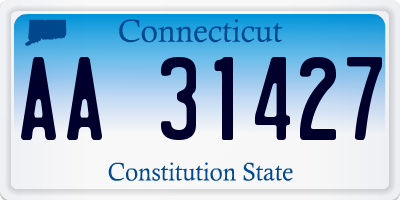 CT license plate AA31427
