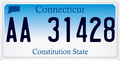 CT license plate AA31428