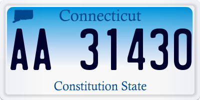 CT license plate AA31430