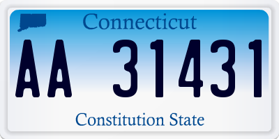 CT license plate AA31431
