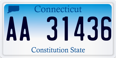 CT license plate AA31436