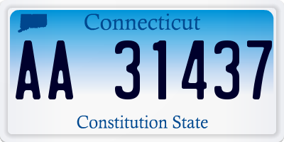 CT license plate AA31437