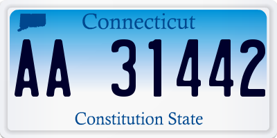 CT license plate AA31442