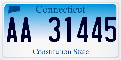 CT license plate AA31445