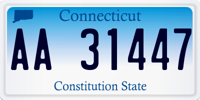 CT license plate AA31447