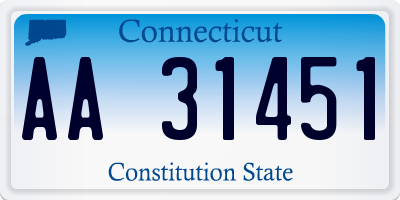CT license plate AA31451