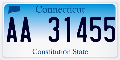 CT license plate AA31455