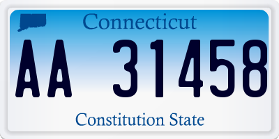 CT license plate AA31458