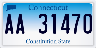 CT license plate AA31470