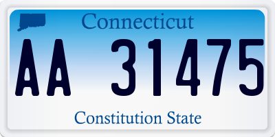 CT license plate AA31475