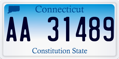 CT license plate AA31489
