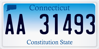 CT license plate AA31493