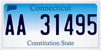 CT license plate AA31495
