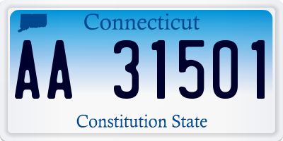 CT license plate AA31501