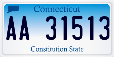 CT license plate AA31513