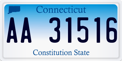 CT license plate AA31516