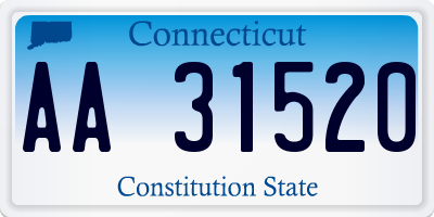 CT license plate AA31520