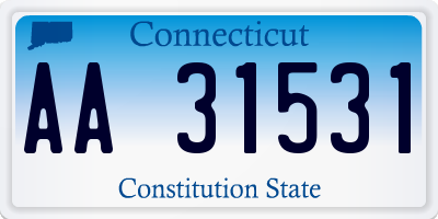 CT license plate AA31531