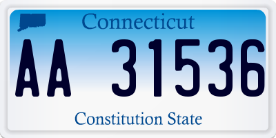 CT license plate AA31536