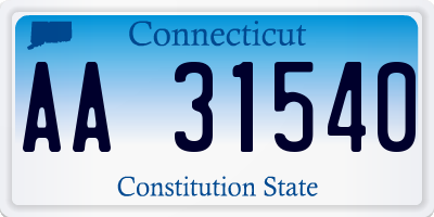 CT license plate AA31540