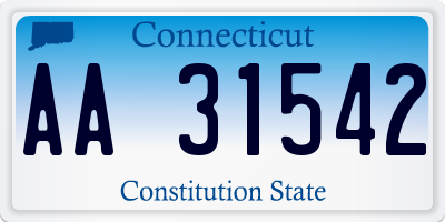 CT license plate AA31542