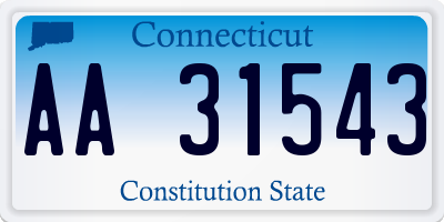 CT license plate AA31543