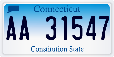CT license plate AA31547