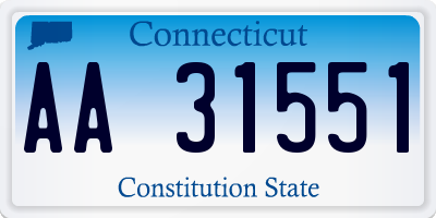 CT license plate AA31551