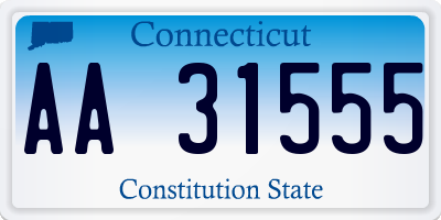 CT license plate AA31555