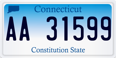 CT license plate AA31599