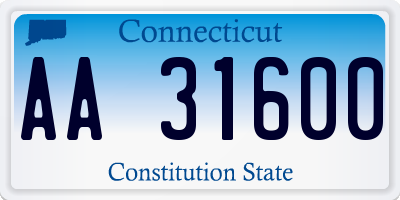 CT license plate AA31600