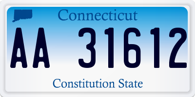 CT license plate AA31612