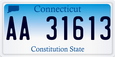 CT license plate AA31613