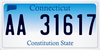 CT license plate AA31617